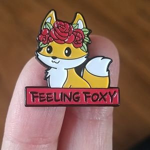 *2 for $13* Feeling Foxy Fox and Roses Enamel Pin